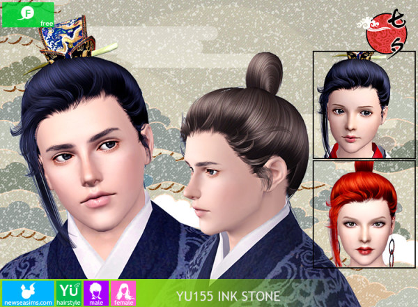 Asian hairstyle YU155 Ink Stone - The Sims 3 Catalog