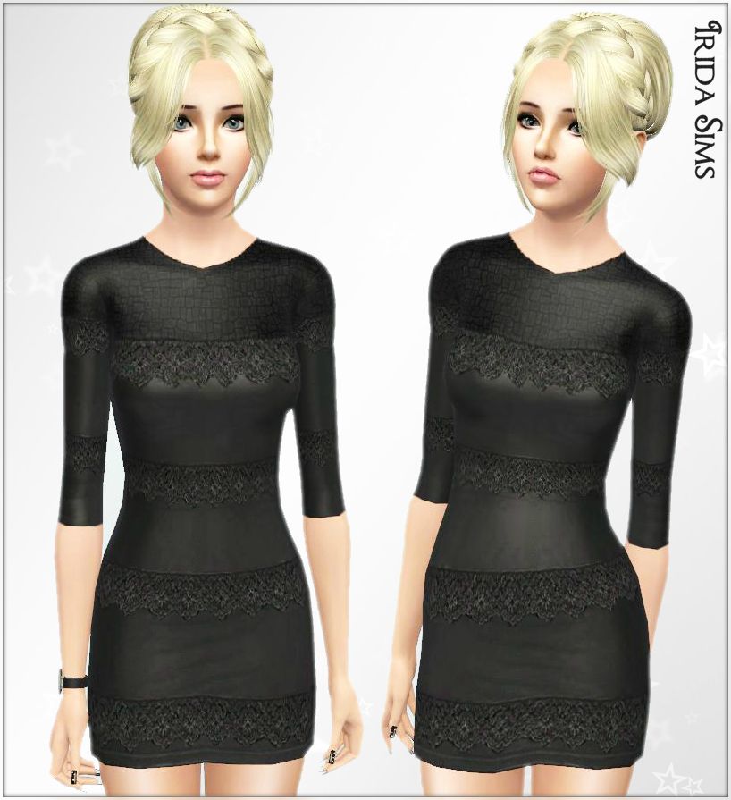 Black leather dress - The Sims 3 Catalog