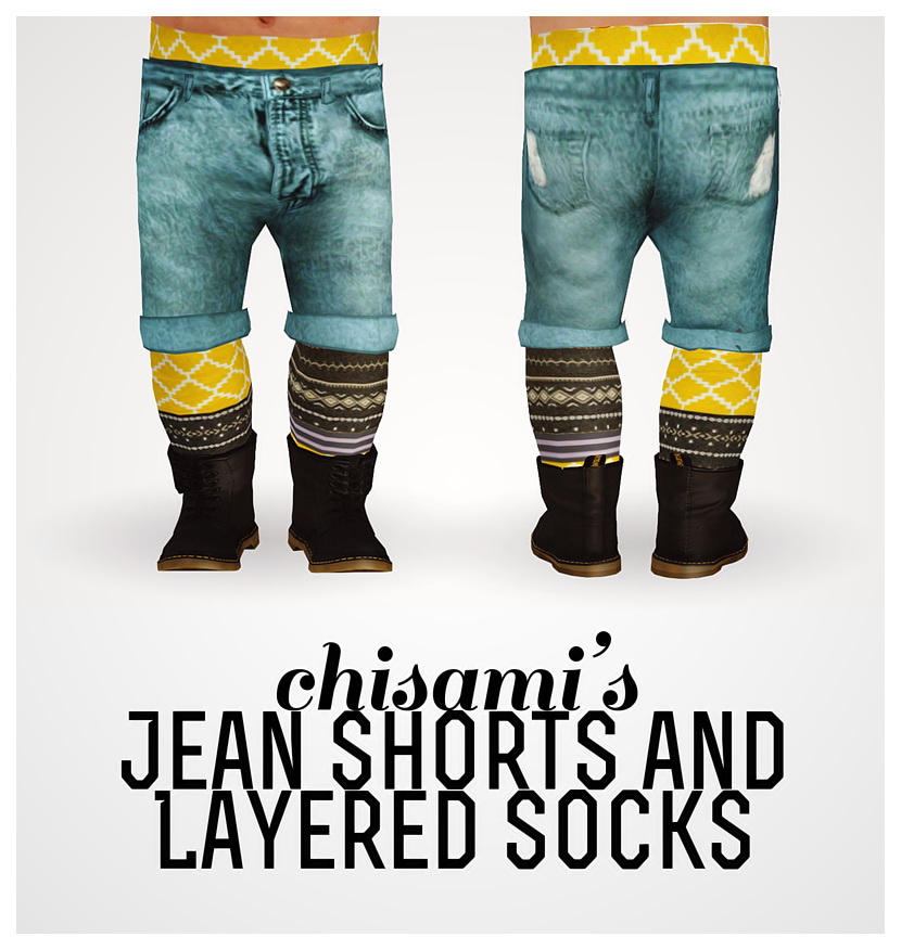 Denim shorts and socks - The Sims 3 Catalog