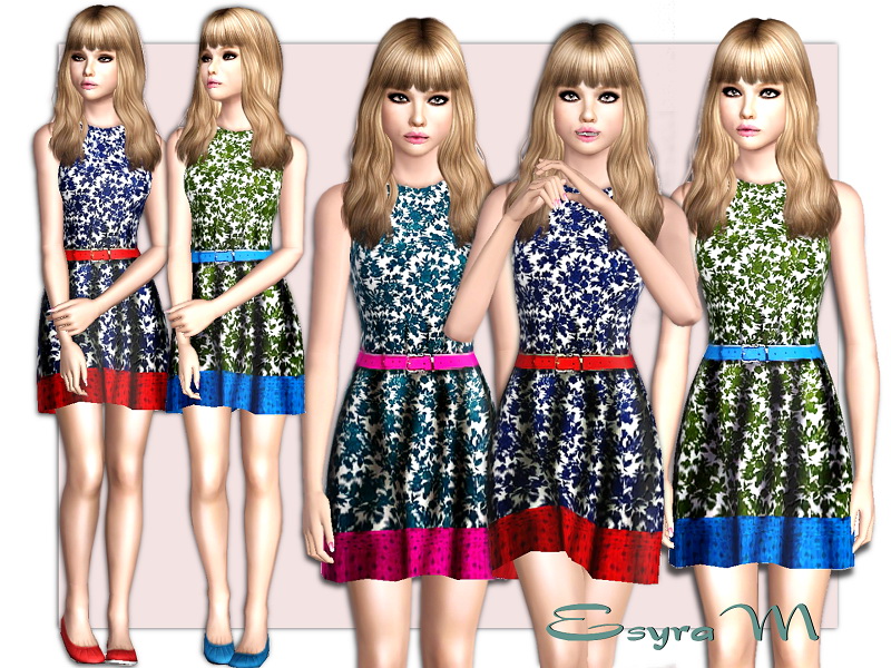 Floral spring dress - The Sims 3 Catalog
