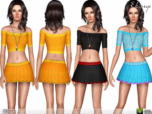Knit Crop Top & Mini Skirt - Set86 - The Sims 3 Catalog