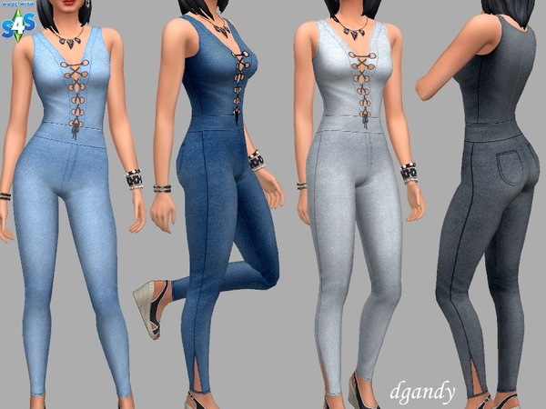 Stella denim overall by dgandy - The Sims 4 Catalog