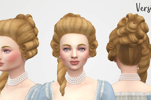 Georgiana Rococo Hair Updo at Historical Sims Life