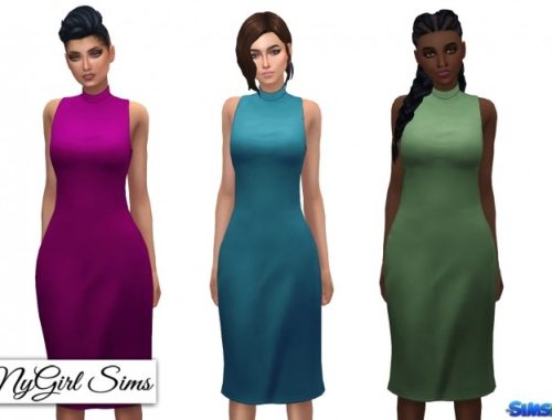 Mock Neck Pencil Dress at NyGirl Sims