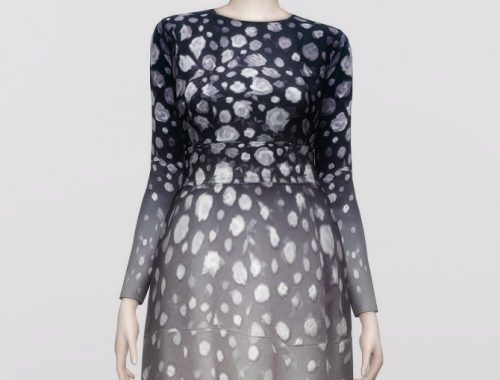 Blue floral print crepe dress (12 colors) at Rusty Nail