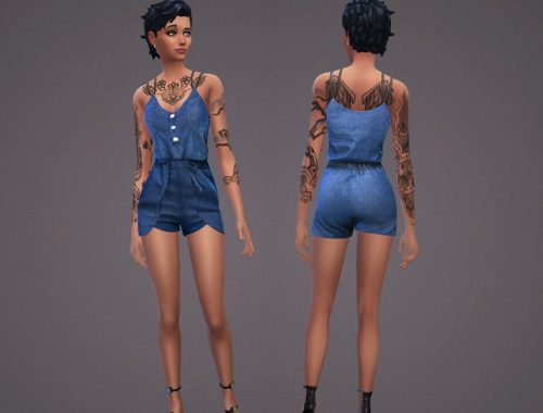 Denim Romper