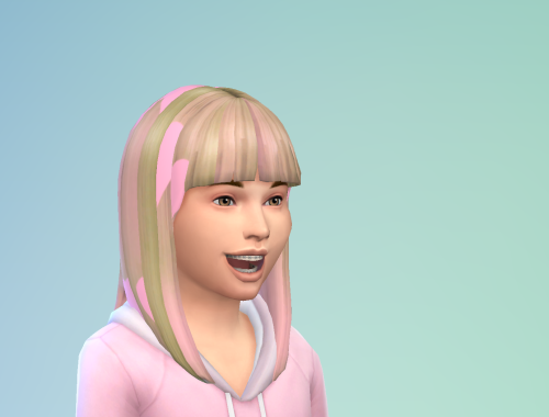 Cute Dyed Hair For Girls --- Child Only --- Three Swatches --- My First CC Ever