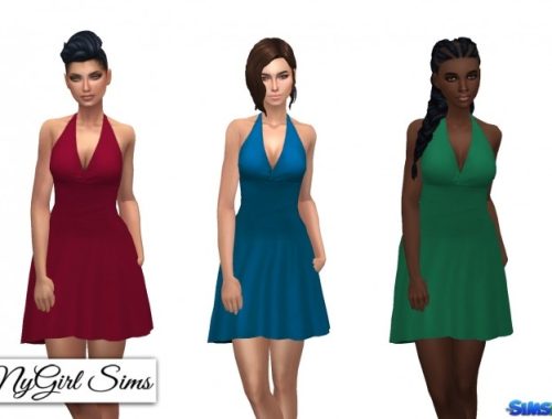 Simple Halter Flare Sundress at NyGirl Sims
