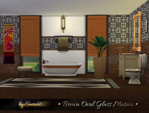 Brown Oval Glass Mosaic by emerald