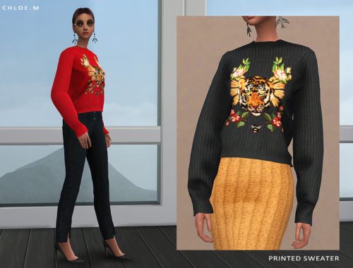 ChloeM-Printed Sweater
