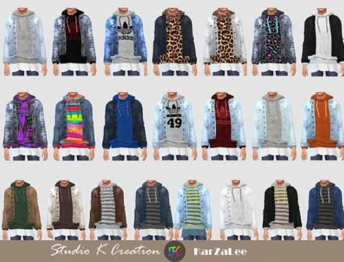 Jeans Jacket hoodie top at Studio K-Creation