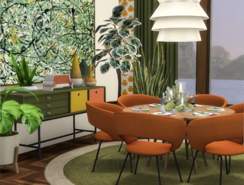 Futura Retro-Futuristic Living and Dining Set at Simsational Designs