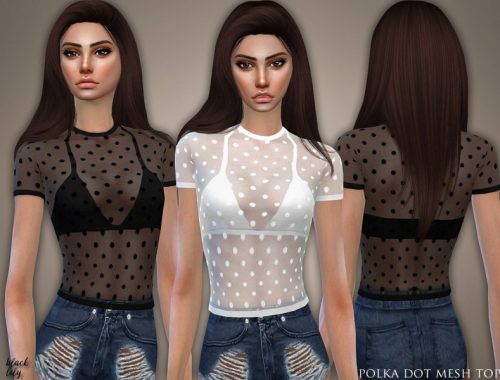 Polka Dot Mesh Top