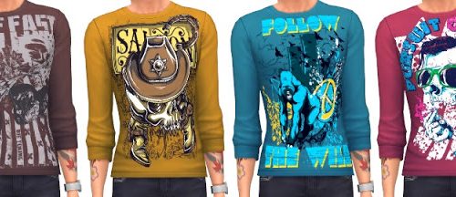 Male Print Shirts at Annett’s Sims 4 Welt