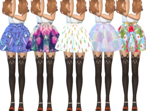 Kawaii Flared Mini Skirts by Wicked_Kittie