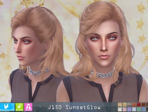 J150 SunsetGlow hair (P) at Newsea Sims 4