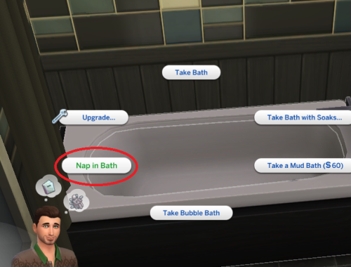 Nap in bathtub option