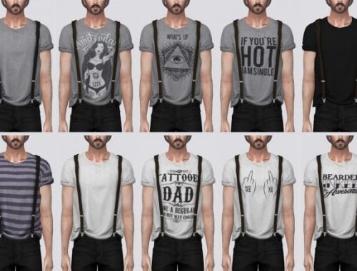 T-Shirt with Suspenders at Darte77
