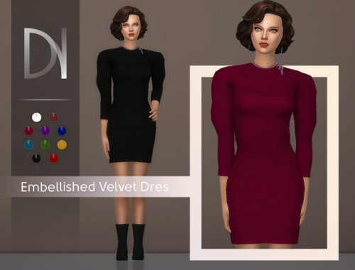 Embellished Velvet Derss