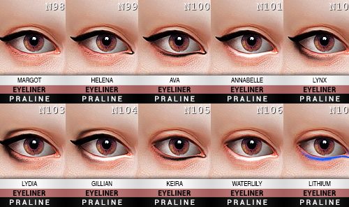 10 Eyeliners Dump collection at Praline Sims