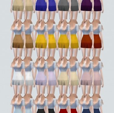 Pleated Hem Mini Skirt at NEWEN