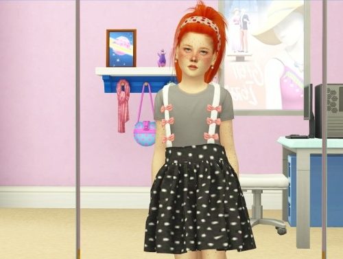 THESE PRETTY LITTLE PIXELS BOW SUSPENDERS SKIRT at REDHEADSIMS – Coupure Electrique