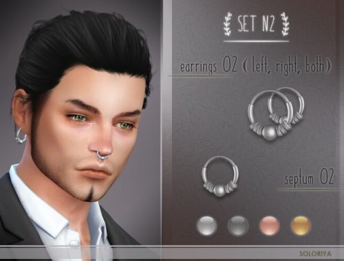 12 accessories set N2: earrings and septums at Soloriya