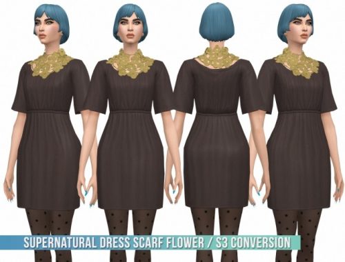Supernatural Dress Scarf Flower S3 Conversion & SP03 Bob Straight Bangs Edit v2 at Busted Pixels