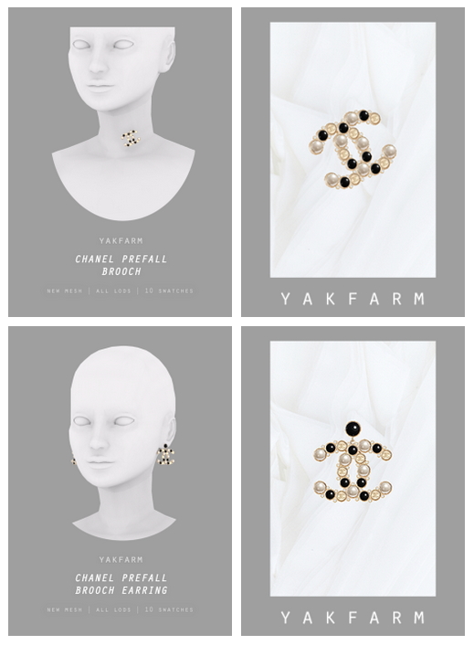 Ritual Den fremmede Microbe 19 Prefall Collection: Brooch & Earrings at Yakfarm - The Sims 4 Catalog