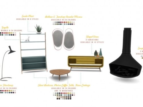 Futura Retro-Futuristic Living and Dining Set at Simsational Designs