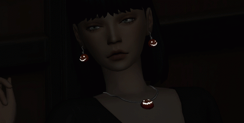 Pumpkin necklace & earrings Set at Tukete