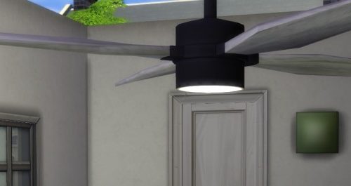 Ceiling fan with built-in lamp by Jokerman