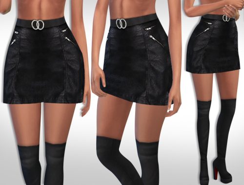 Pepe Jeans Leather Skirt With Belt
