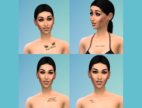 Naughty Girl Chest Tats