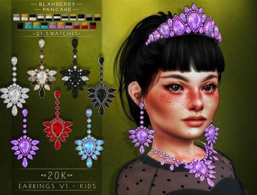 20k earrings, necklaces and tiara at Blahberry Pancake