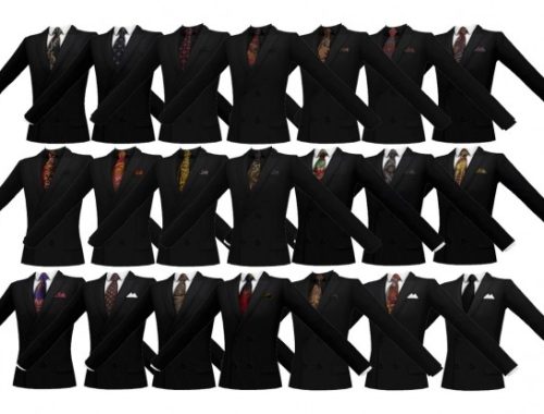 Vintage Suit Jacket SET with necktie & ascot at EFFIE