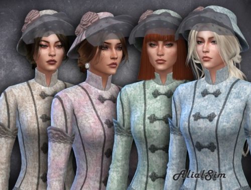 Victorian Lace Dress and hat at Alial Sim