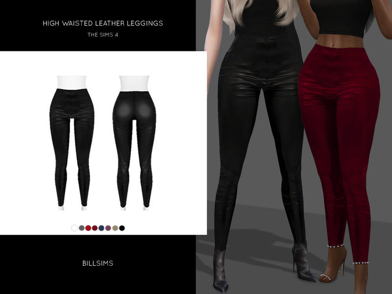 High Waisted Leather Leggings - The Sims 4 Catalog