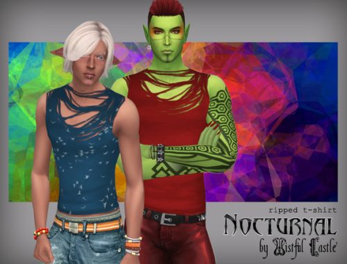 Nocturnal ripped t-shirt by WistfulCastle