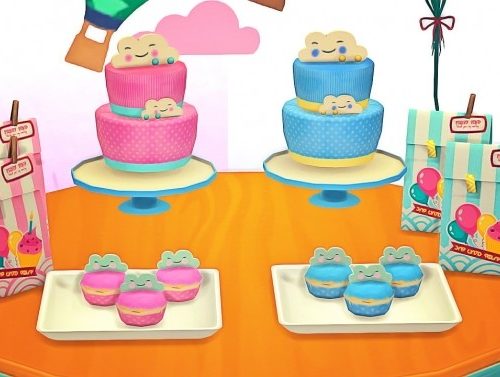 Baby Shower Deco Cloud Cake and Cupcakes at Josie Simblr
