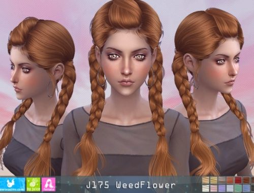 J175 WeedFlower hair (P) at Newsea Sims 4
