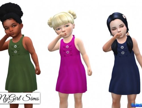 Bowed Halter Dress with Buttons at NyGirl Sims