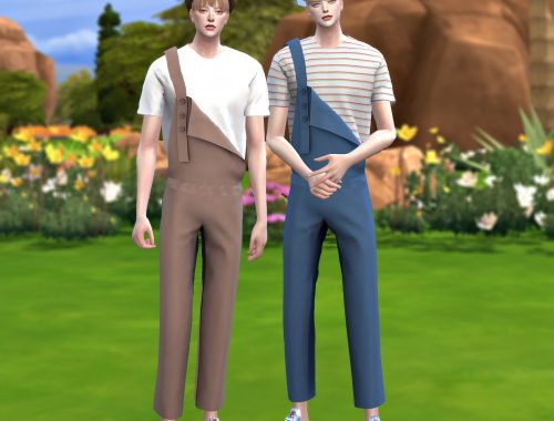 3 button overalls M at Lemon Sims 4