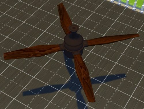 Ceiling fan with built-in lamp by Jokerman