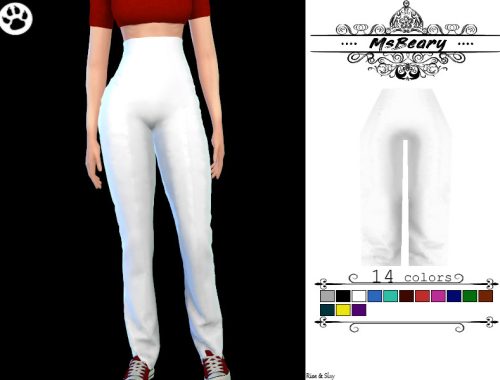 Long Highwaisted Plain Pants