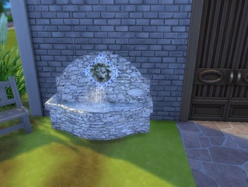The Leão XV Fountain with animated waterfall by eletrodj