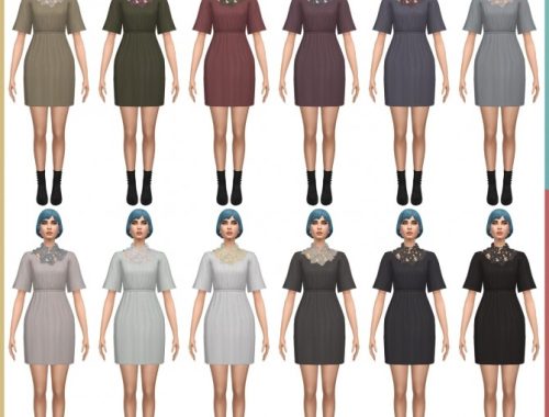 Supernatural Dress Scarf Flower S3 Conversion & SP03 Bob Straight Bangs Edit v2 at Busted Pixels