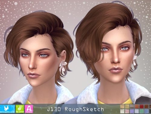 J130 RoughSketch hair F (P) at Newsea Sims 4