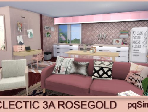 3A Eclectic Apartment Rosegold at pqSims4