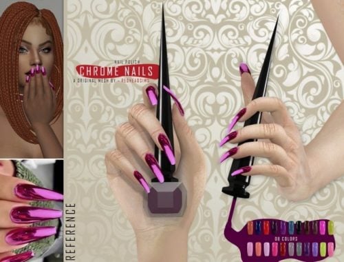 GLOSSY AND CHROME NAILS at REDHEADSIMS
